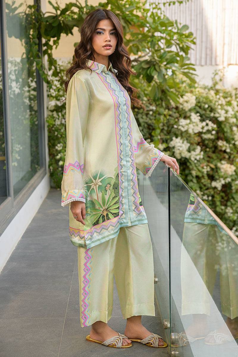 Fatima Khan | Eid Digital Silk Prints |   Pastel Orchid - Pakistani Designer Dress - by Fatima Khan | Type: Ladies Clothes - 100% Original at Saira Sultan