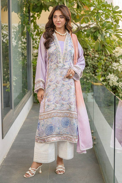 Fatima Khan | Eid Digital Silk Prints |   Aqua Coral - Pakistani Designer Dress - by Fatima Khan | Type: Ladies Clothes - 100% Original at Saira Sultan