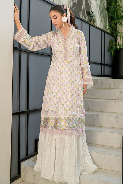 Fatima Khan | Eid Digital Silk Prints | Abloom XL Ivory Silk