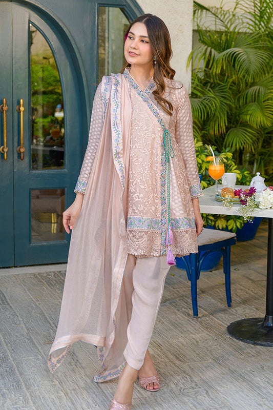 Fatima Khan | La Fleur Eid Edit | Peach Please XS Mauve Cotton Net