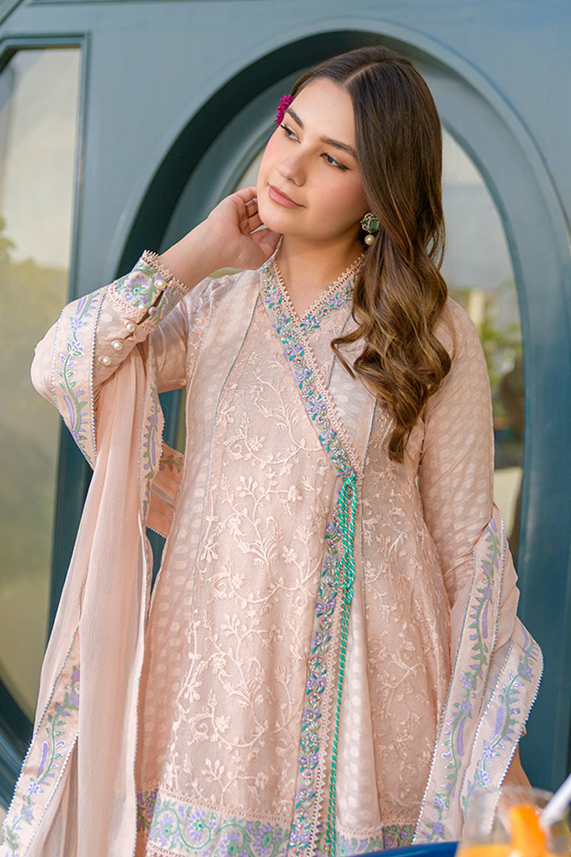 Fatima Khan | La Fleur Eid Edit | Peach Please L Mauve Cotton Net