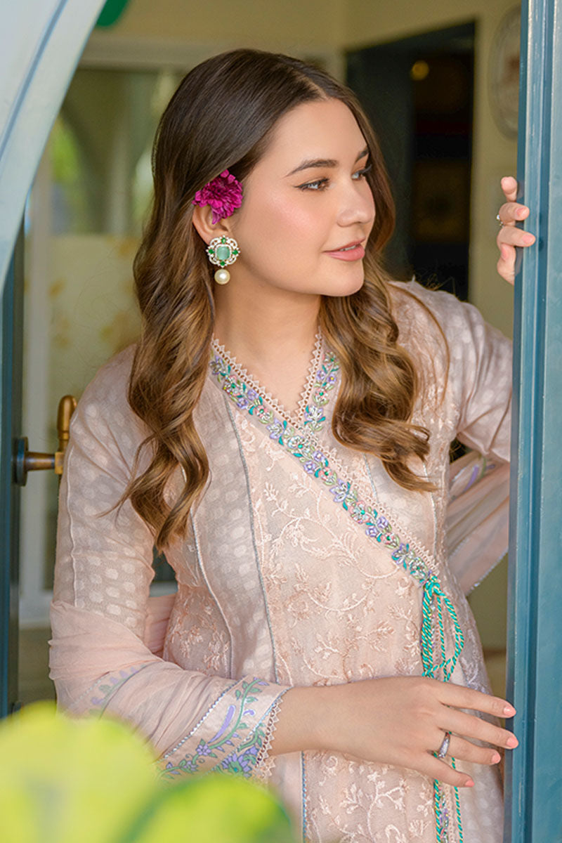 Fatima Khan | La Fleur Eid Edit | Peach Please M Mauve Cotton Net