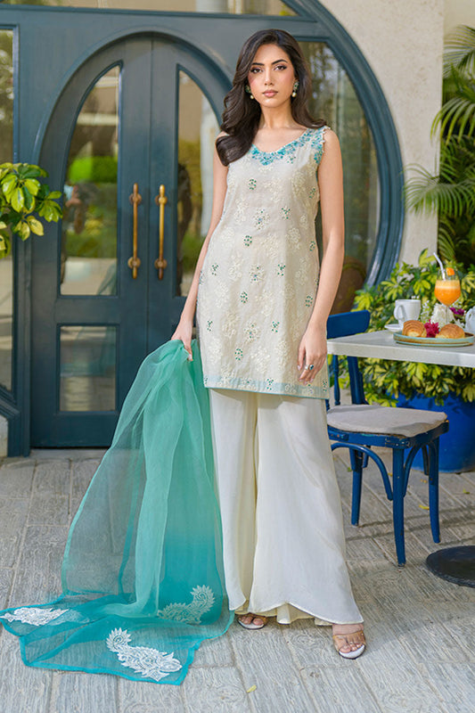Fatima Khan | La Fleur Eid Edit | Minty Fresh XS Cream Russian silk