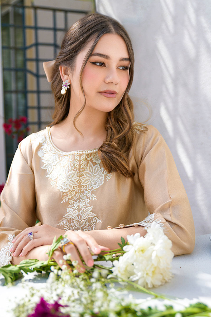 Fatima Khan | La Fleur Eid Edit | Beigetastic M Beige Pure Sheesha Silk