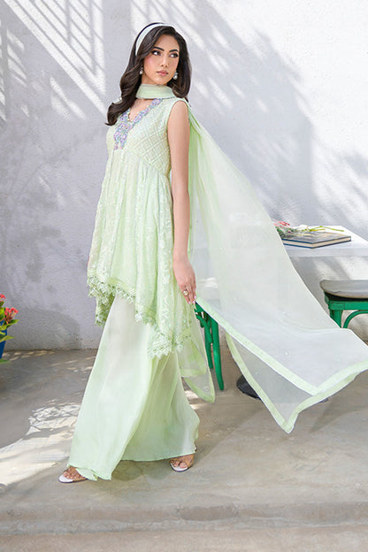 Fatima Khan | La Fleur Eid Edit | Pale Pistachio S Mint Green Chiffon
