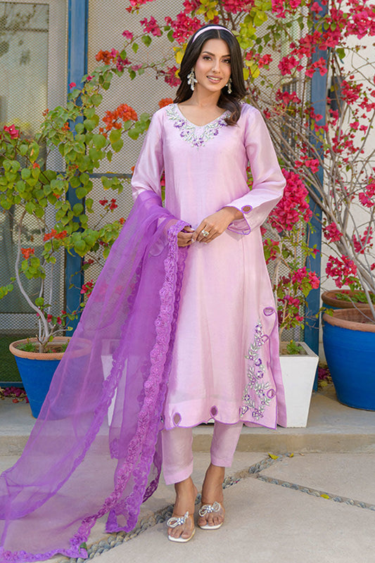 Fatima Khan | La Fleur Eid Edit | Lavenderlicious XS Lavender Pinocchio Sheesha Silk