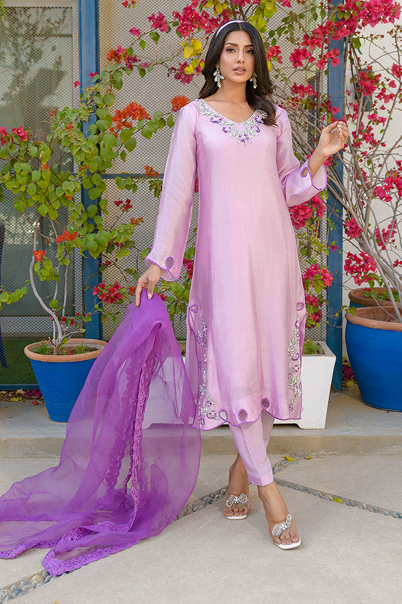 Fatima Khan | La Fleur Eid Edit | Lavenderlicious S Lavender Pinocchio Sheesha Silk