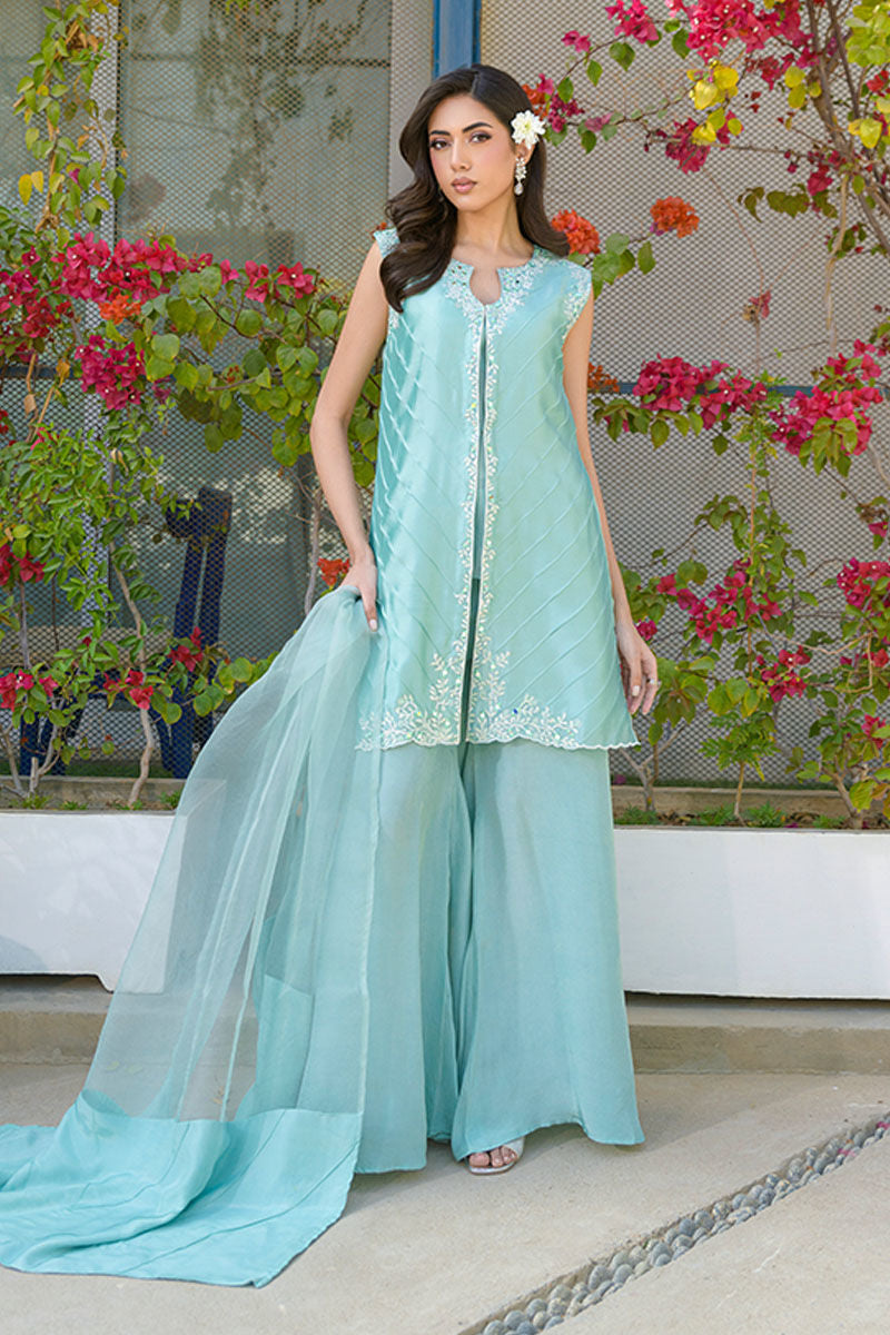 Fatima Khan | La Fleur Eid Edit | Narcissa XS Turqiouse Sheesha Silk