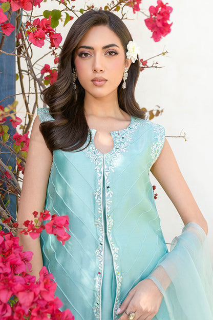 Fatima Khan | La Fleur Eid Edit | Narcissa L Turqiouse Sheesha Silk