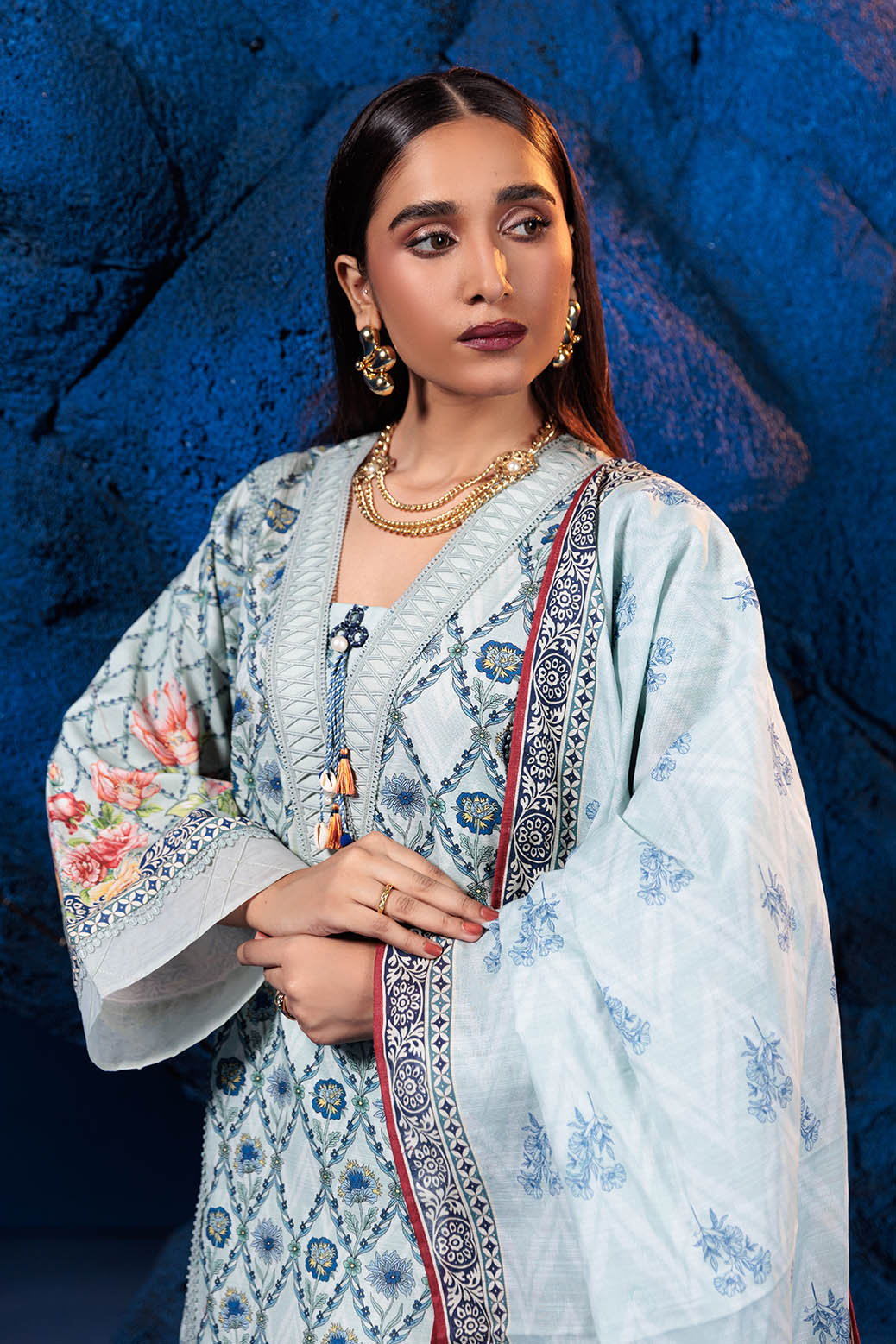 Bonanza Satrangi | Spa Blue 3 Pc (1W24P3P177)