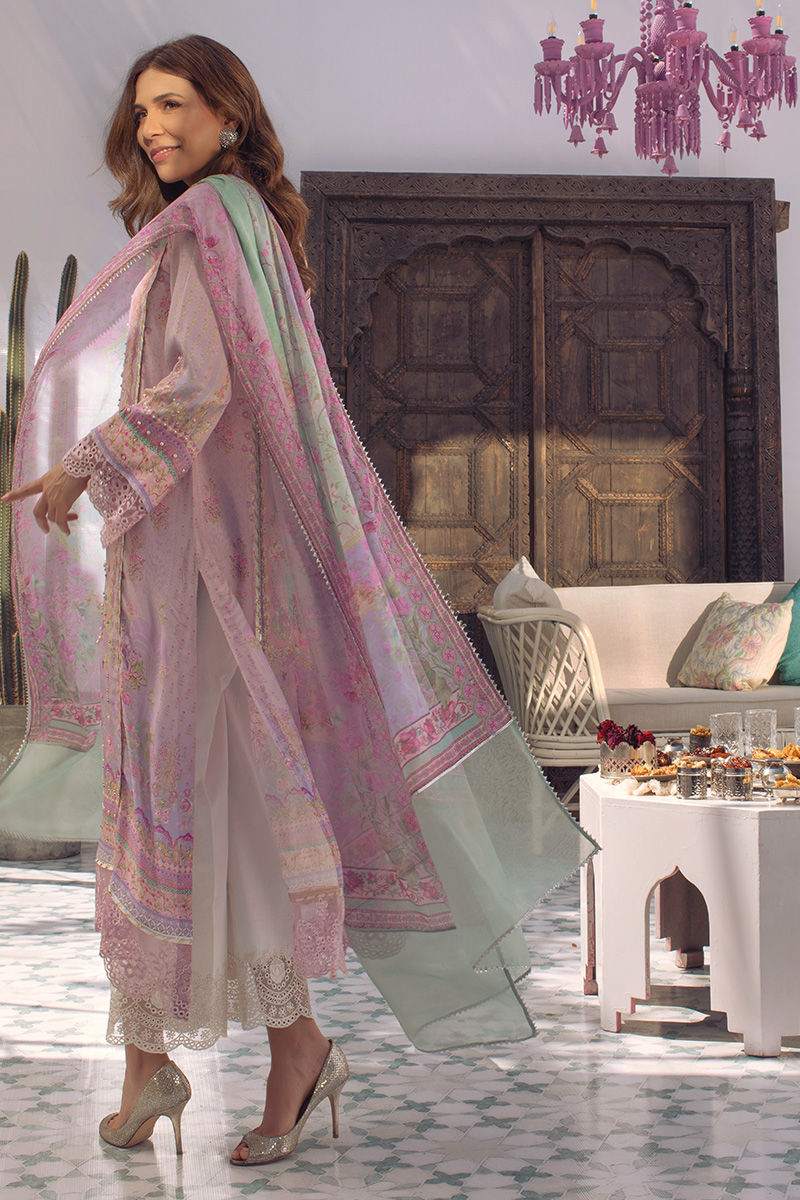 Ansab Jahangir | Digital Silk | Lilac Paisley - Pakistani Designer Dress - by Ansab Jahangir - Type : Ladies Clothes - 100% Original at Saira Sultan