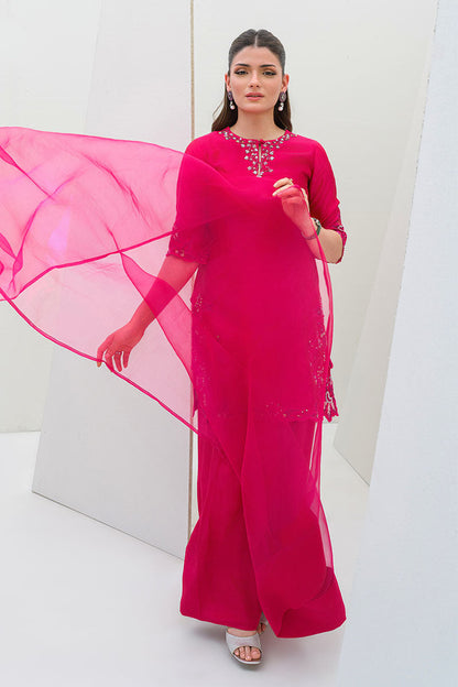 Fatima Khan | Serene Eid Luxe Pret | Pinktastic XL Hot Pink Sheesha Silk