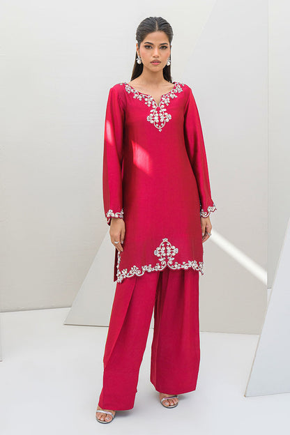 Fatima Khan | Serene Eid Luxe Pret | Ruby Rouge XS Hot Pink Sheesha Silk