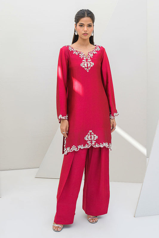 Fatima Khan | Serene Eid Luxe Pret | Ruby Rouge XS Hot Pink Sheesha Silk