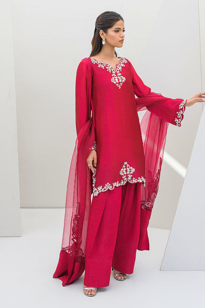 Fatima Khan | Serene Eid Luxe Pret | Ruby Rouge XL Hot Pink Sheesha Silk