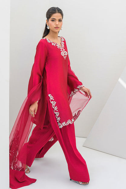 Fatima Khan | Serene Eid Luxe Pret | Ruby Rouge S Hot Pink Sheesha Silk