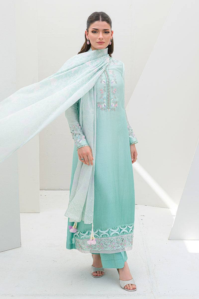 Fatima Khan | Serene Eid Luxe Pret | Minty Magic S Mint Sheesha Silk