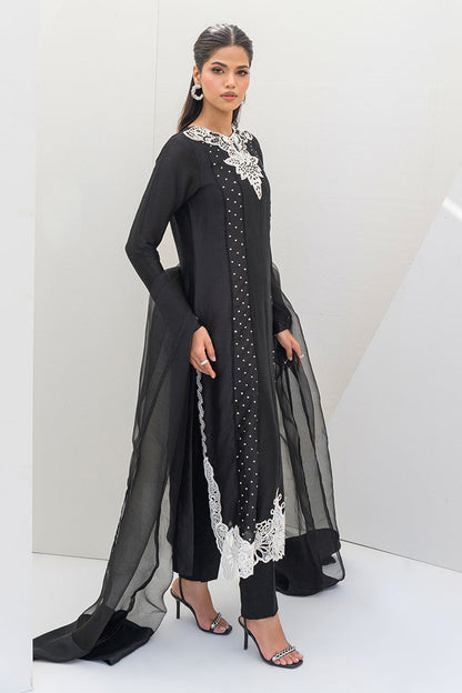 Fatima Khan | Serene Eid Luxe Pret | Obsidian S Black Sheesha Silk