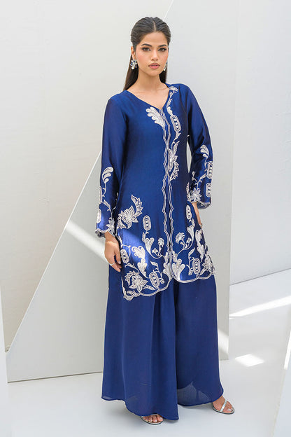 Fatima Khan | Serene Eid Luxe Pret | Blue Noir XS Navy Blue Sheesha Silk