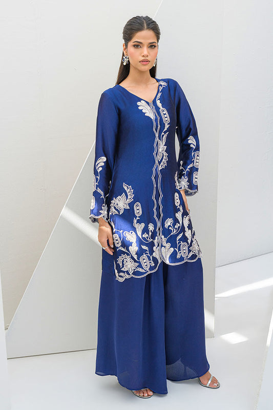 Fatima Khan | Serene Eid Luxe Pret | Blue Noir XS Navy Blue Sheesha Silk