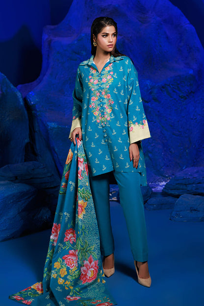Bonanza Satrangi | Blooming 3 Pc (1W24P3P229) Ferozi