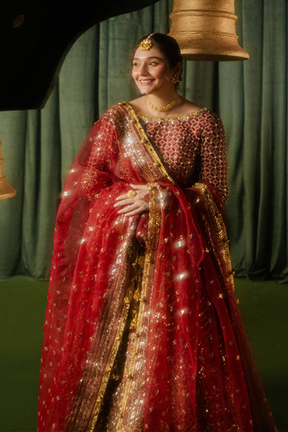 MNR | Zarlish Festive Formals | Bia M Maroon Indian Silk