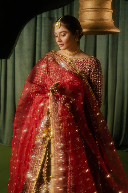 MNR | Zarlish Festive Formals | Bia L Maroon Indian Silk