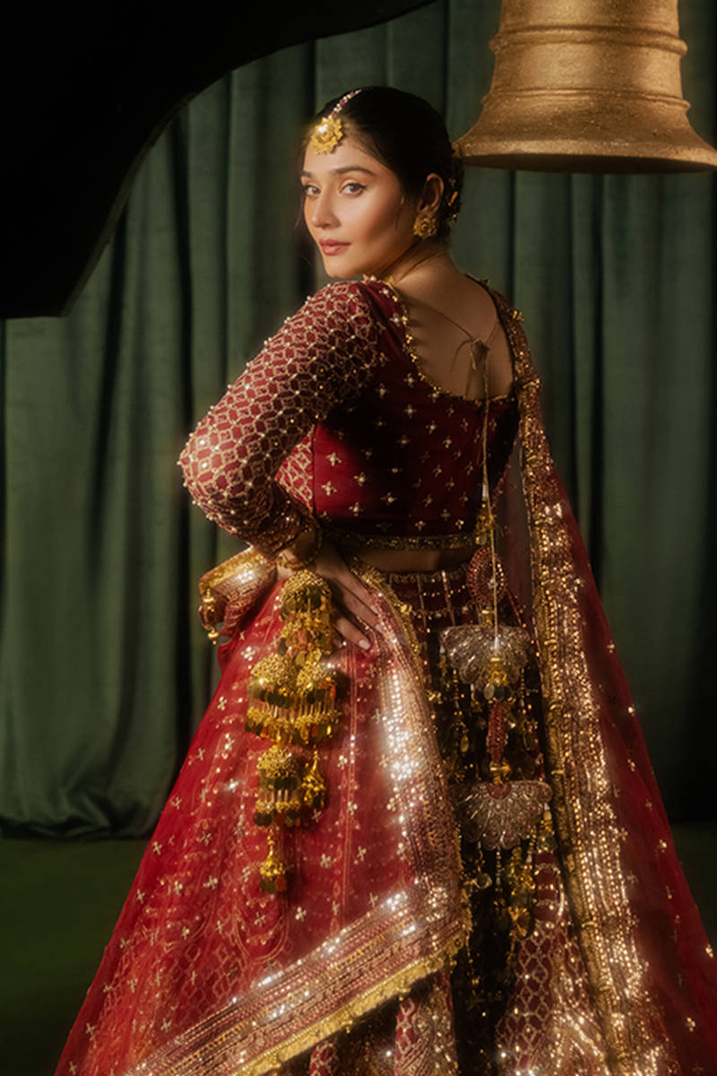 MNR | Zarlish Festive Formals | Bia S Maroon Indian Silk
