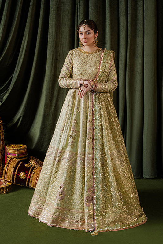 MNR | Zarlish Festive Formals | Mastani XS Pistachio Green Indian Silk