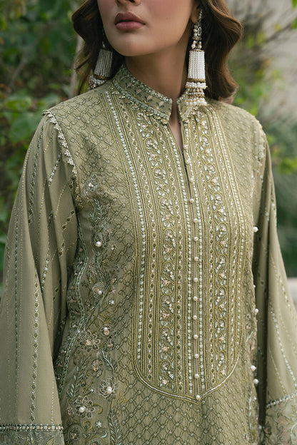 MNR | Ashiyana Festive Eid Collection 25 | Ayzal M Olive Cotton Net