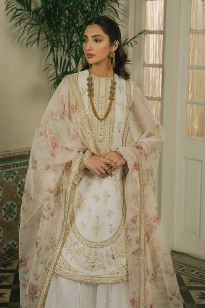MNR | Ashiyana Festive Eid Collection 25 | Anaya L Off White Paper Silk