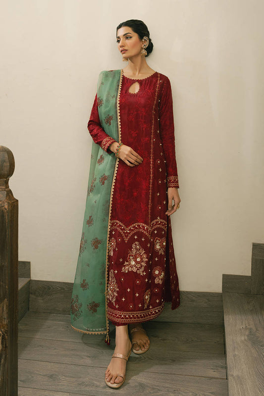 MNR | Ashiyana Festive Eid Collection 25 | Gulaal XS Maroon Samen Silk