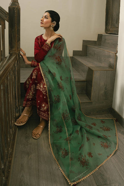 MNR | Ashiyana Festive Eid Collection 25 | Gulaal M Maroon Samen Silk