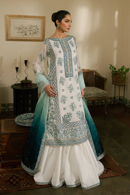 MNR | Ashiyana Festive Eid Collection 25 | Aroos L White Paper Silk