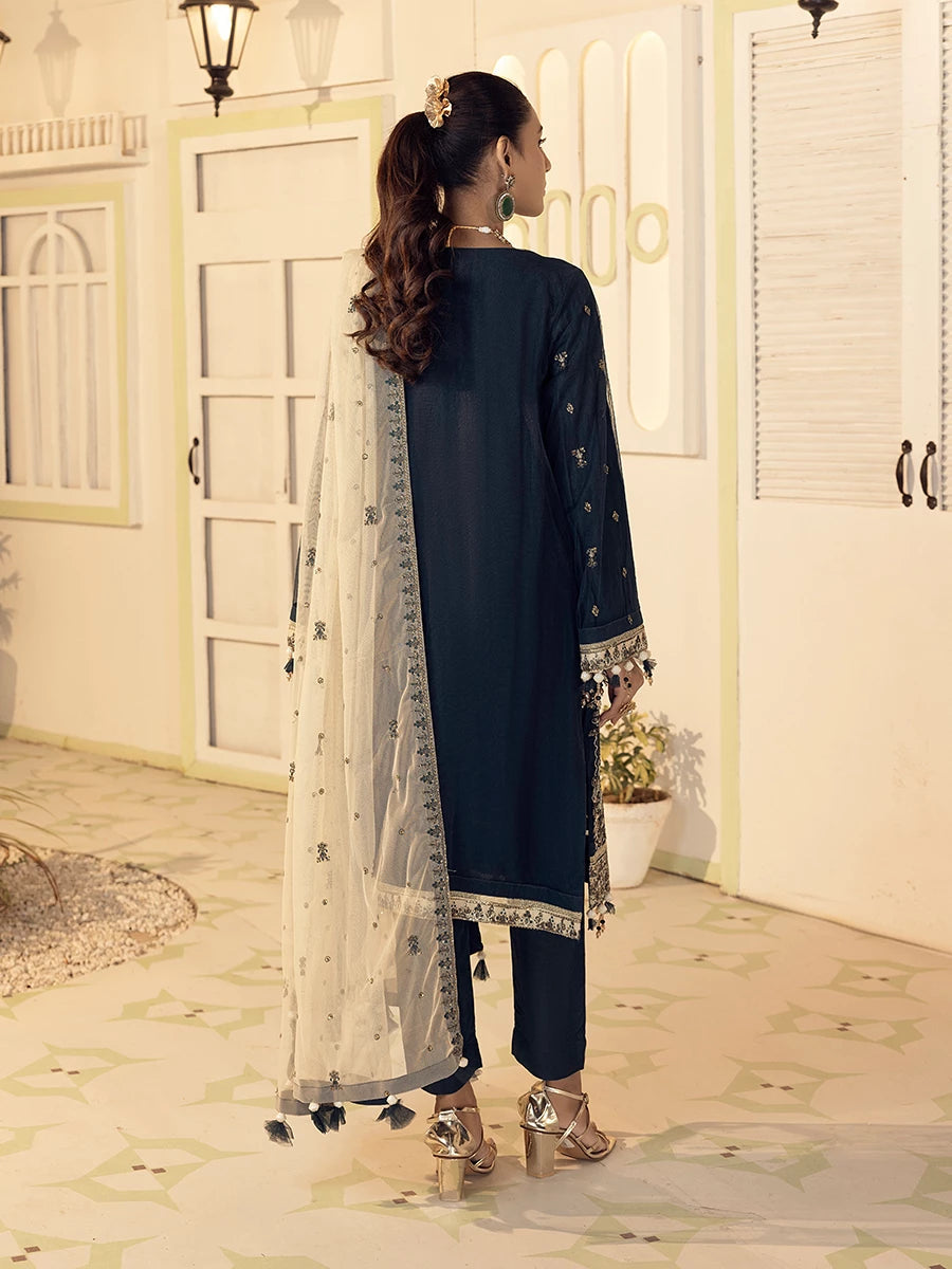 Salitex | Signature Festive Chiffon | SUNW6NO006UT S Navy Blue Cotton Net