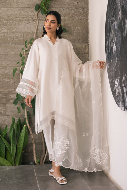 Deepak Perwani | Eid Edit 25 | Kut333 S White Sheesha Silk