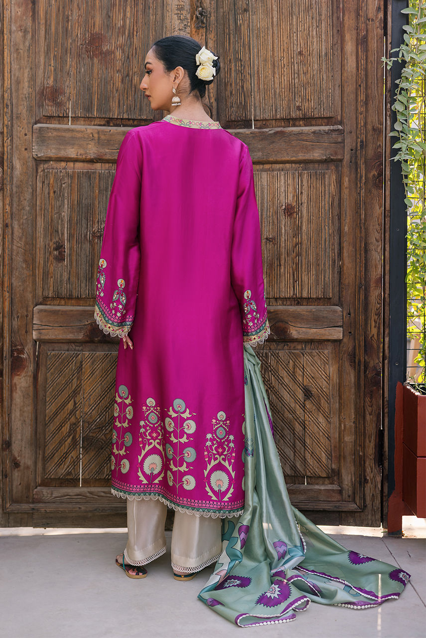 Deepak Perwani | Eid Edit 25 | KUD05 M Magenta Pure Silk