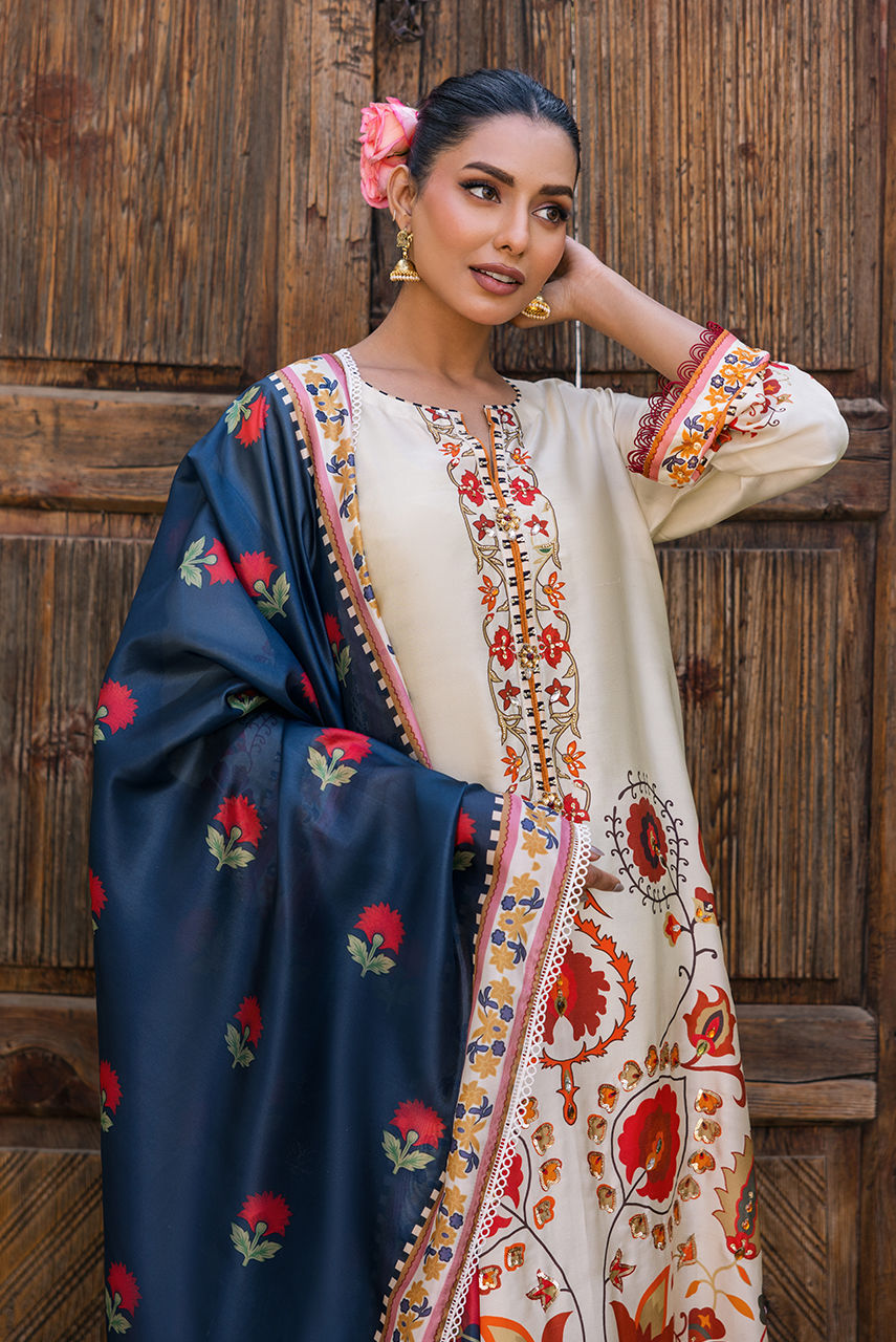 Deepak Perwani | Eid Edit 25 | KUD03 L Off White Pure Silk