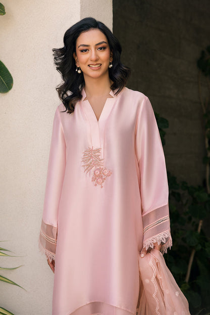Deepak Perwani | Eid Edit 25 | Kut322 L Rose Pink Sheesha Silk