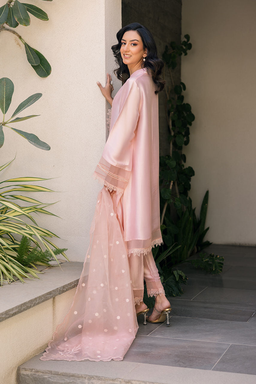 Deepak Perwani | Eid Edit 25 | Kut322 M Rose Pink Sheesha Silk
