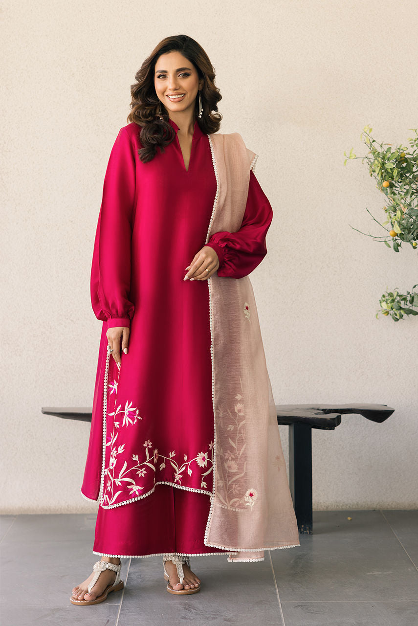 Deepak Perwani | Eid Edit 25 | Kut324 S Hot Pink Silk