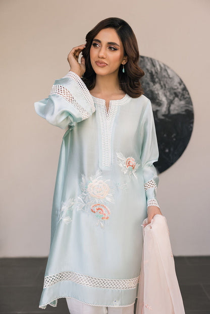 Deepak Perwani | Eid Edit 25 | Kut326 XL Ice Blue Sheesha Silk