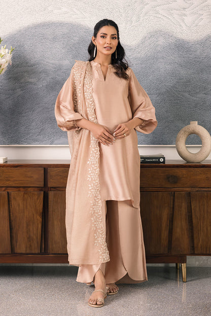 Deepak Perwani | Eid Edit 25 | Kut332 S Peach Sheesha Silk