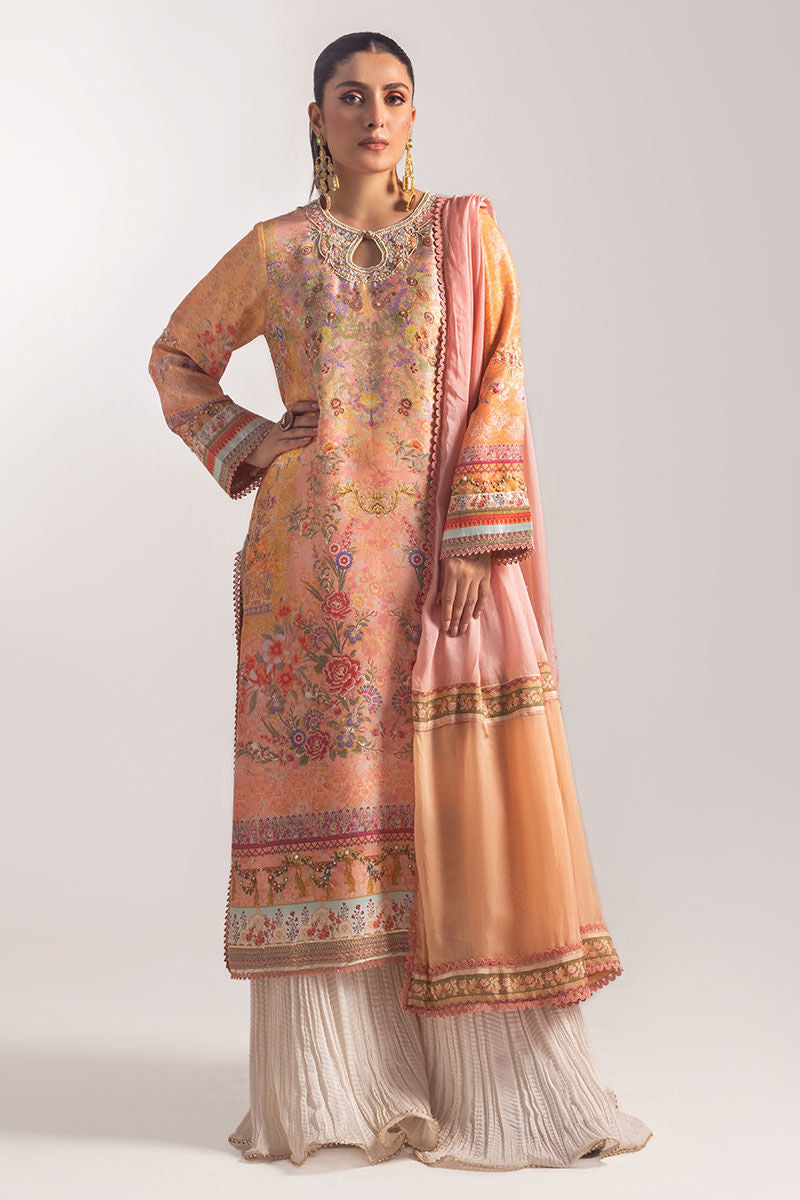 Ansab Jahangir | Digital Silk | Elora Shirt and Dupatta - Pakistani Designer Dress - by Ansab Jahangir - Type : Ladies Clothes - 100% Original at Saira Sultan