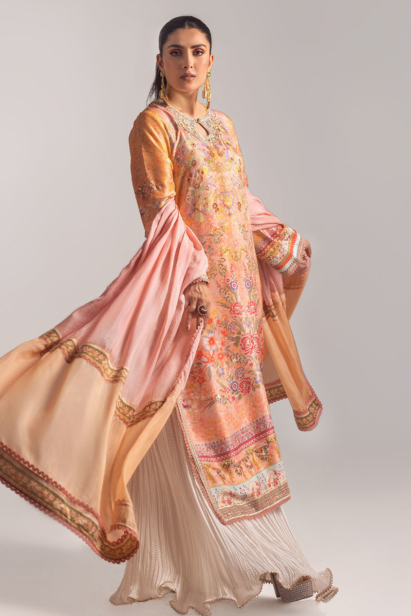 Ansab Jahangir | Digital Silk | Elora Shirt and Dupatta - Pakistani Designer Dress - by Ansab Jahangir - Type : Ladies Clothes - 100% Original at Saira Sultan