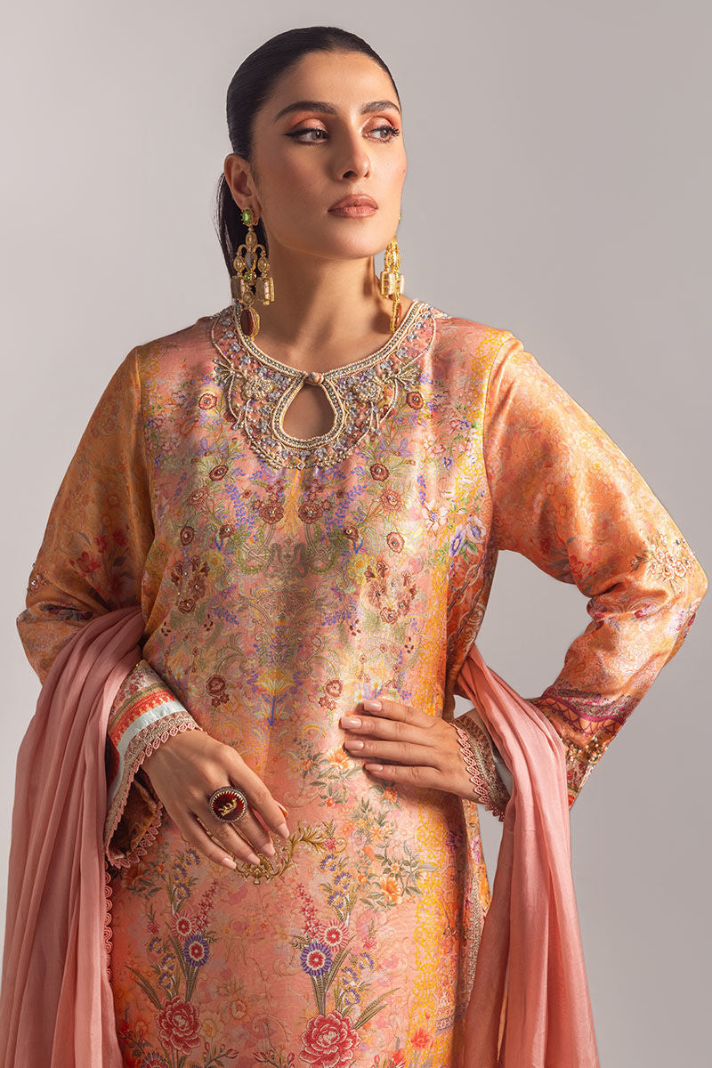 Ansab Jahangir | Digital Silk | Elora Shirt and Dupatta - Pakistani Designer Dress - by Ansab Jahangir - Type : Ladies Clothes - 100% Original at Saira Sultan