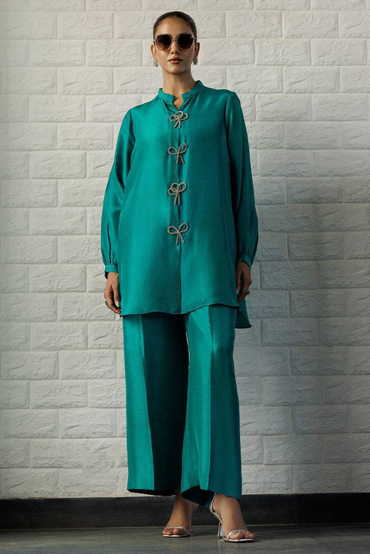 Deepak Perwani | Summer Festive 25 | Emerald - Pakistani Designer Dress - by Deepak Perwani | Type: Ladies Clothes - 100% Original at Saira Sultan