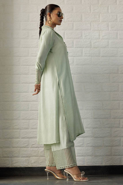Deepak Perwani | Summer Festive 25 | Mint - Pakistani Designer Dress - by Deepak Perwani | Type: Ladies Clothes - 100% Original at Saira Sultan