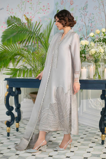 Annus Abrar | Sehr Eid Luxe | Lainey Grey L Pastel Gray Pure Sheesha Silk