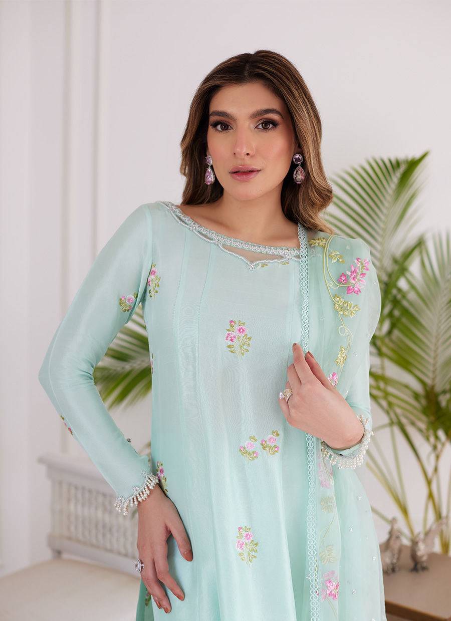 Farah Talib Aziz | Luna Eid Collection 24 | ELYSSIA MINT - Pakistani Designer Dress - by Farah Talib Aziz | Type: Luxury - 100% Original at Saira Sultan